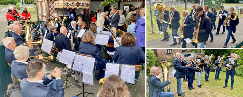 Fronleichnam im Starkenburg-Stadion mit der Stadtkapelle Heppenheim und ihrem Dirigenten Wilco Grootenboer